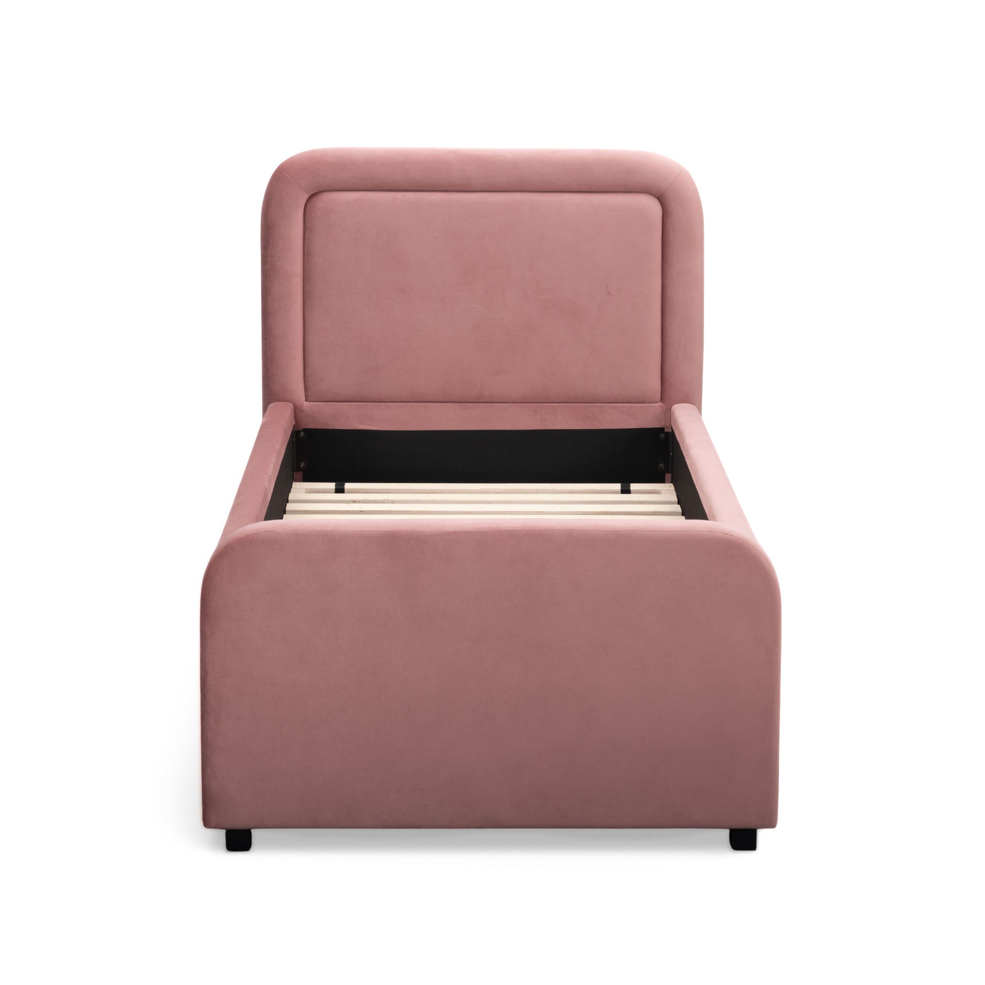 Briella Performance Velvet Trundle Bed in Twin - Salmon - Image 5