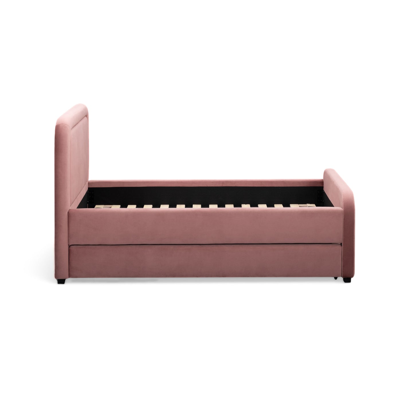 Briella Performance Velvet Trundle Bed in Twin - Salmon - Image 6