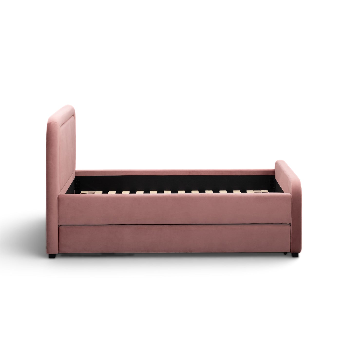 Briella Performance Velvet Trundle Bed in Twin - Salmon - Image 9