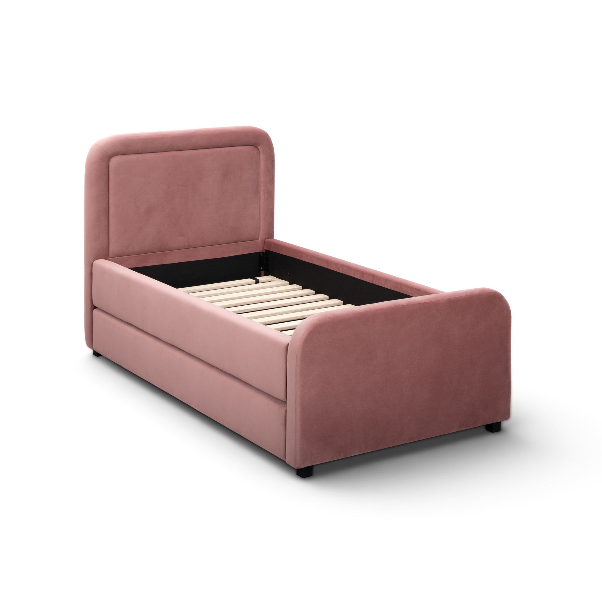 Briella Performance Velvet Trundle Bed in Twin - Salmon - Image 7