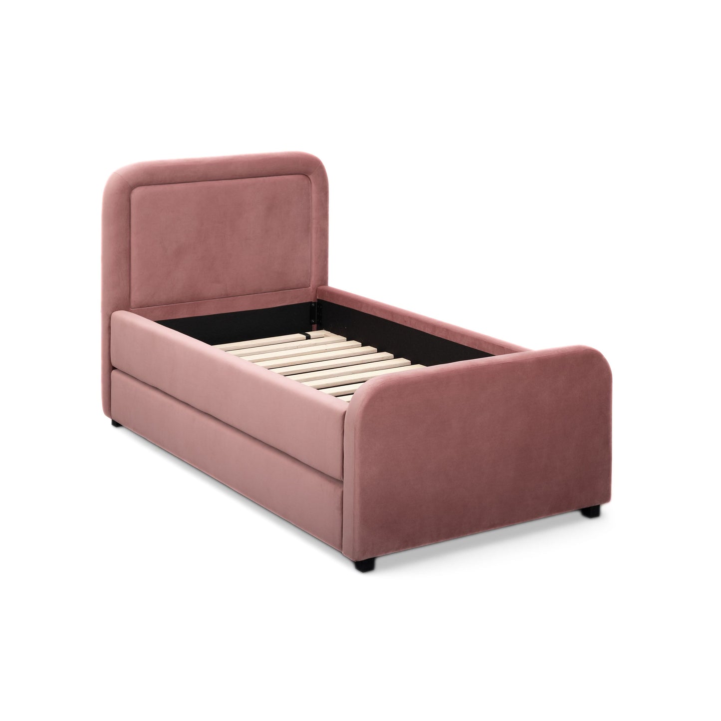 Briella Performance Velvet Trundle Bed in Twin - Salmon - Image 7