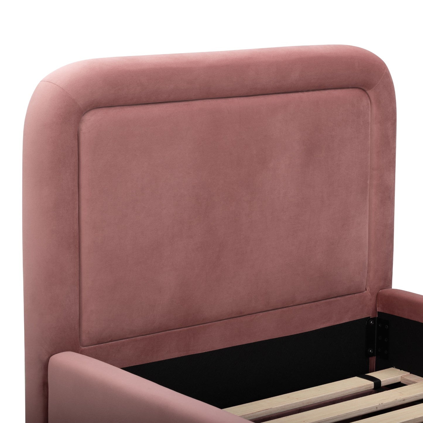Briella Performance Velvet Trundle Bed in Twin - Salmon - Image 9