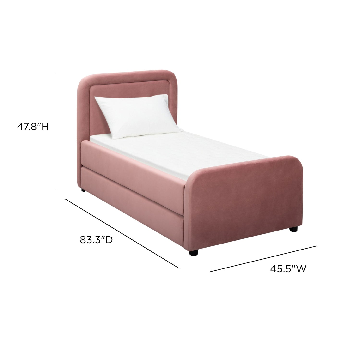 Briella Performance Velvet Trundle Bed in Twin - Salmon - Image 11