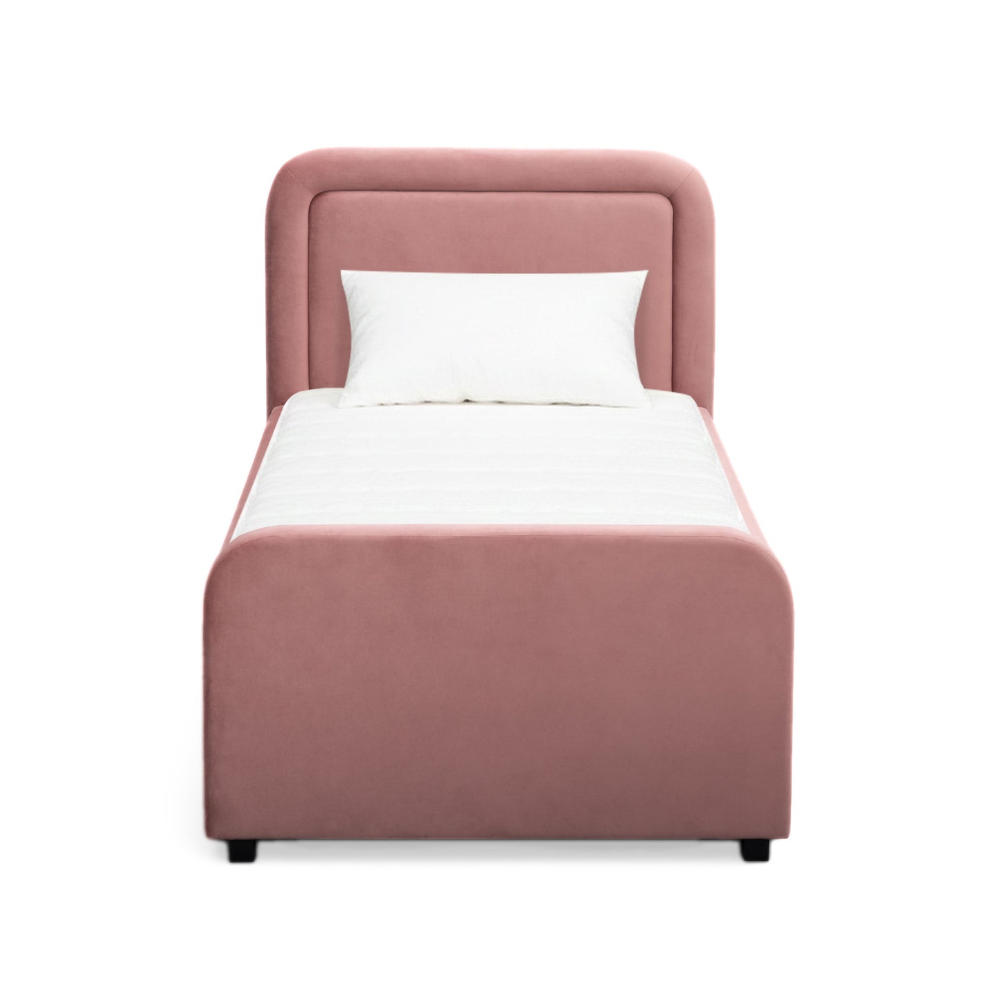 Briella Performance Velvet Trundle Bed in Twin - Salmon - Image 3