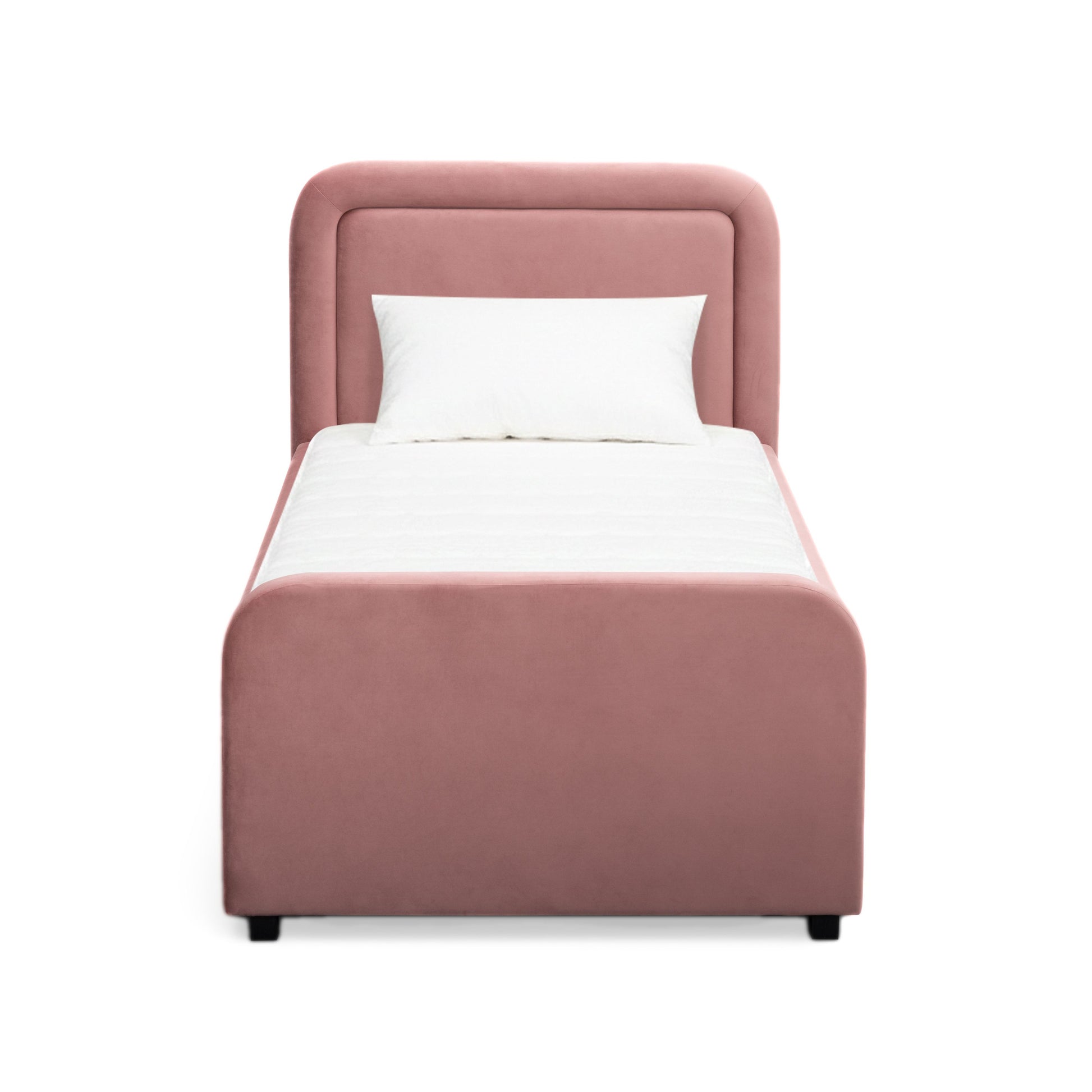 Briella Performance Velvet Trundle Bed in Twin - Salmon - Image 3