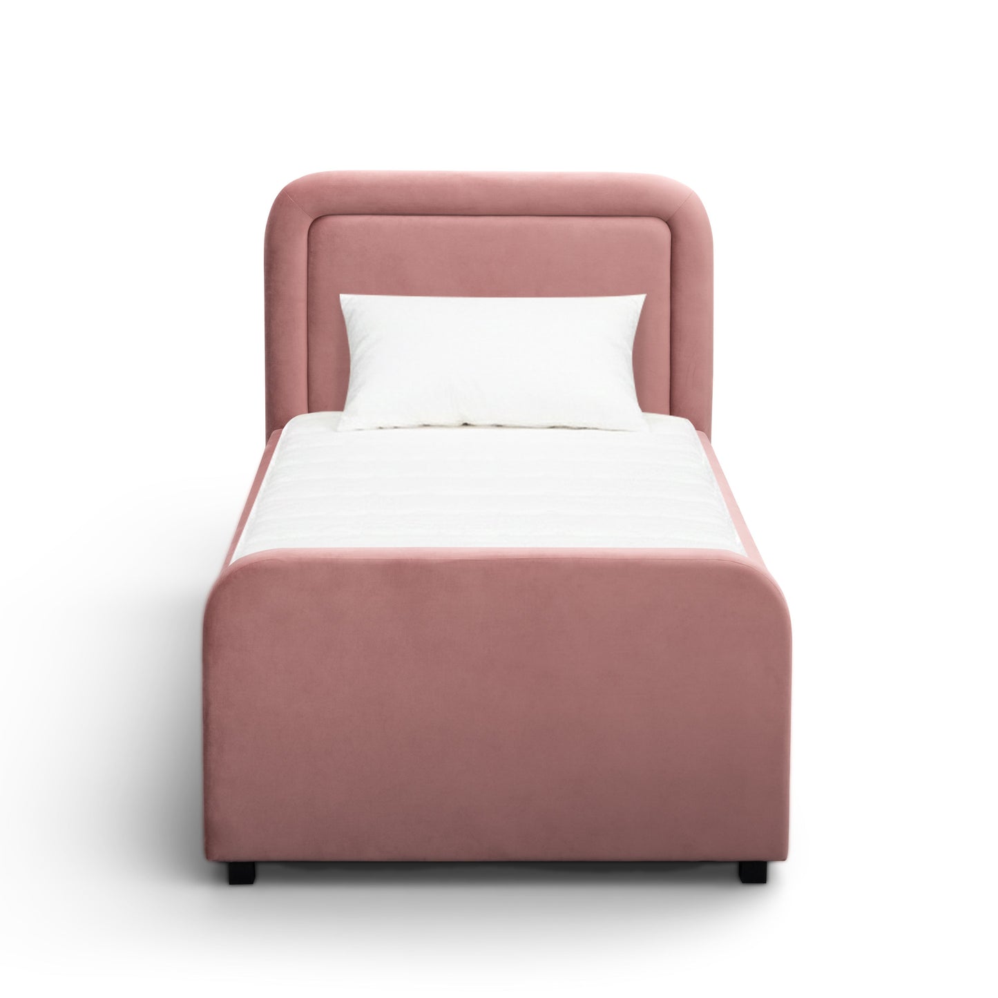 Briella Performance Velvet Trundle Bed in Twin - Salmon - Image 4