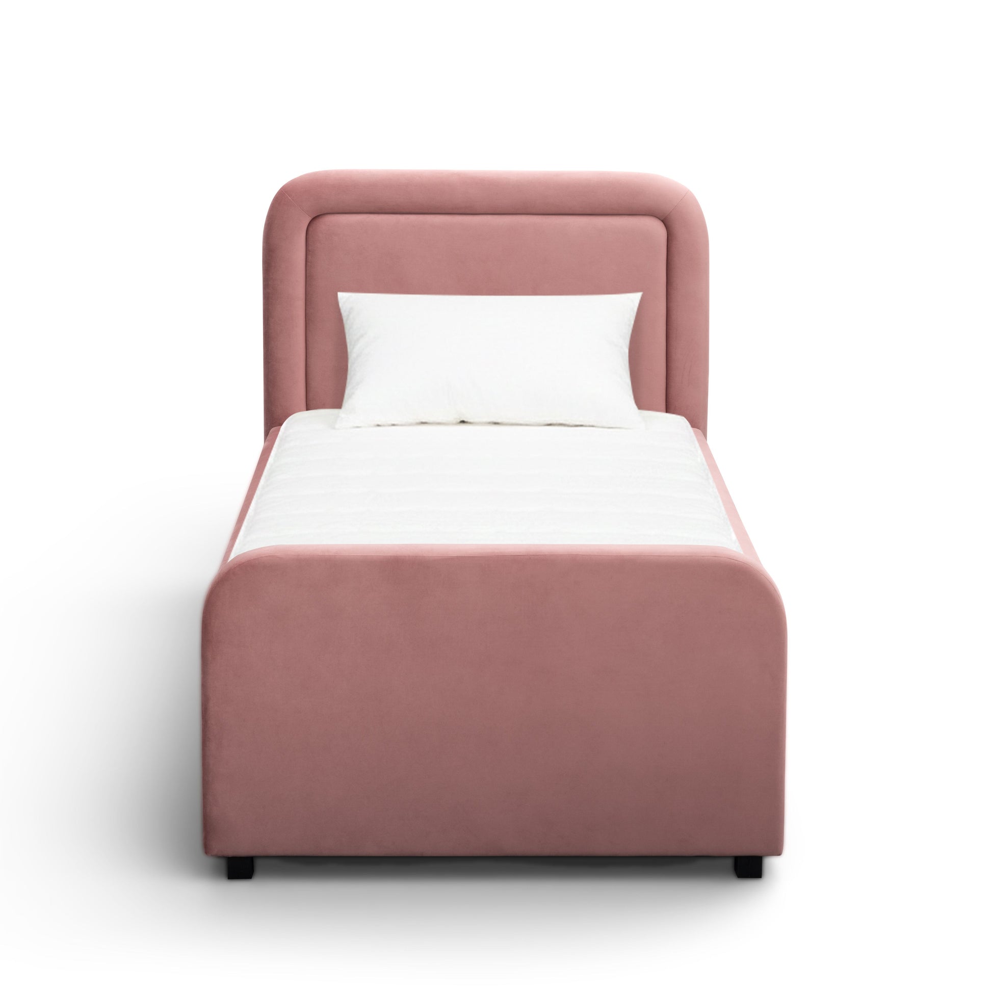Briella Performance Velvet Trundle Bed in Twin - Salmon - Image 4