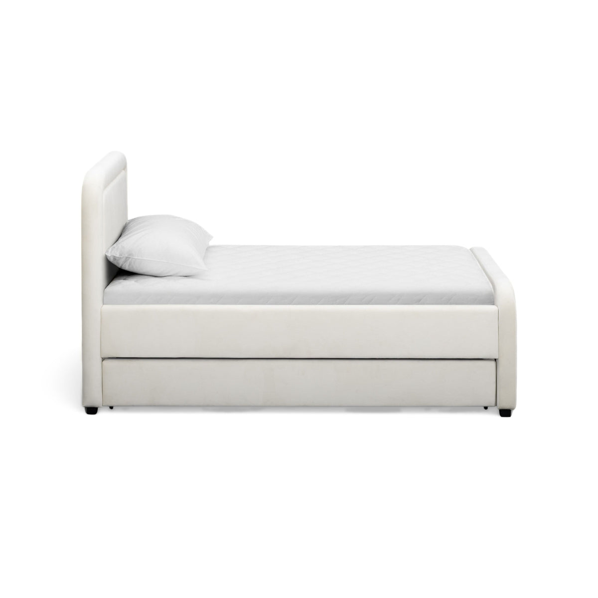 Briella Performance Velvet Trundle Bed in Twin - Cream - Image 7