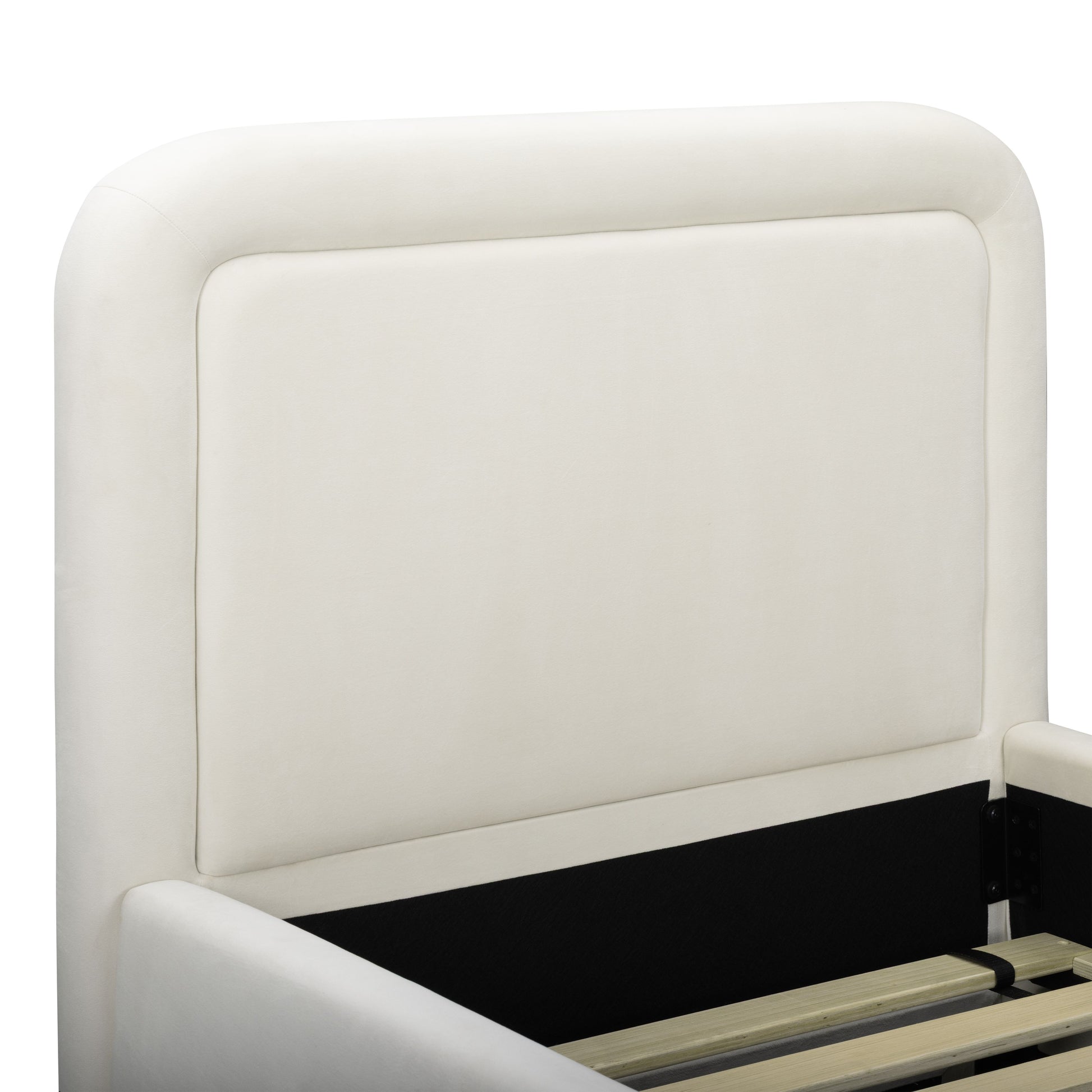 Briella Performance Velvet Trundle Bed in Twin - Cream - Image 9