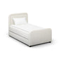 Briella Performance Velvet Trundle Bed in Twin - Cream - Image 3