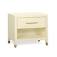 Dani 25" Cream Faux Shagreen Nightstand with Drawer - Image 3