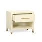 Dani 25" Cream Faux Shagreen Nightstand with Drawer - Image 4