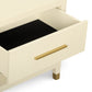 Dani 25" Cream Faux Shagreen Nightstand with Drawer - Image 5