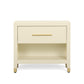 Dani 25" Cream Faux Shagreen Nightstand with Drawer - Image 1