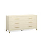 Dani 62" Cream Faux Shagreen 6-Drawer Dresser - Image 3
