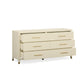 Dani 62" Cream Faux Shagreen 6-Drawer Dresser - Image 4