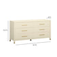 Dani 62" Cream Faux Shagreen 6-Drawer Dresser - Image 8