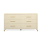 Dani 62" Cream Faux Shagreen 6-Drawer Dresser - Image 1