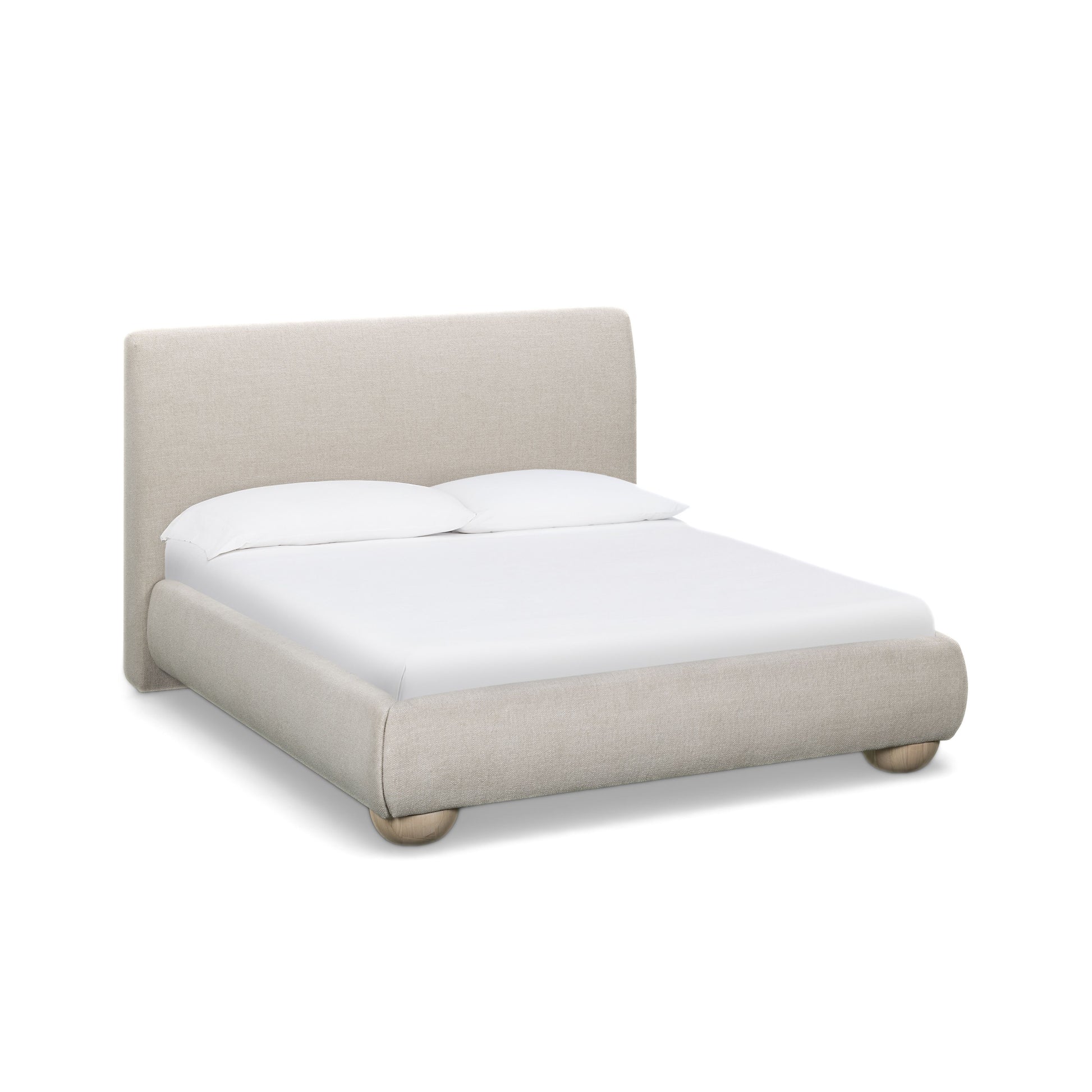 Rayne Textured Fabric Bed - Cream / Queen - Image 2