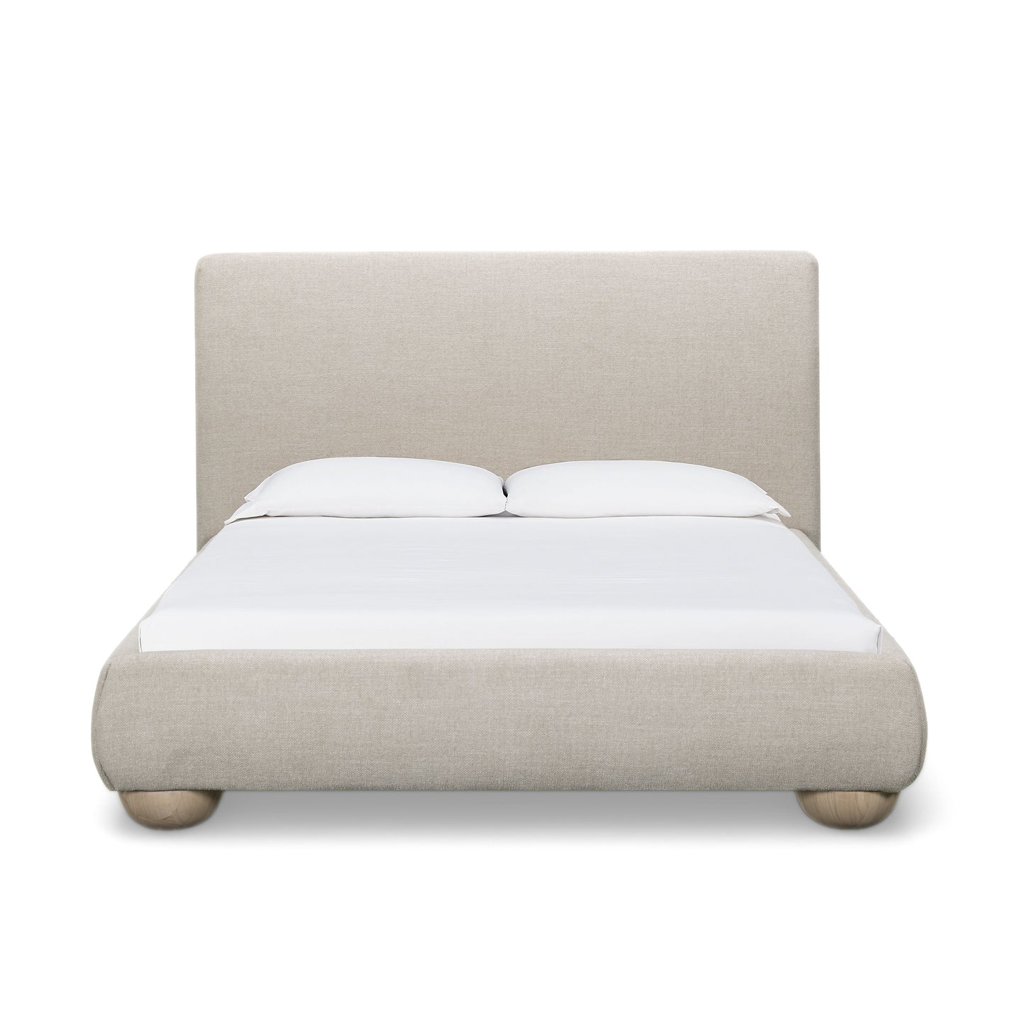 Rayne Textured Fabric Bed - Cream / Queen - Image 1