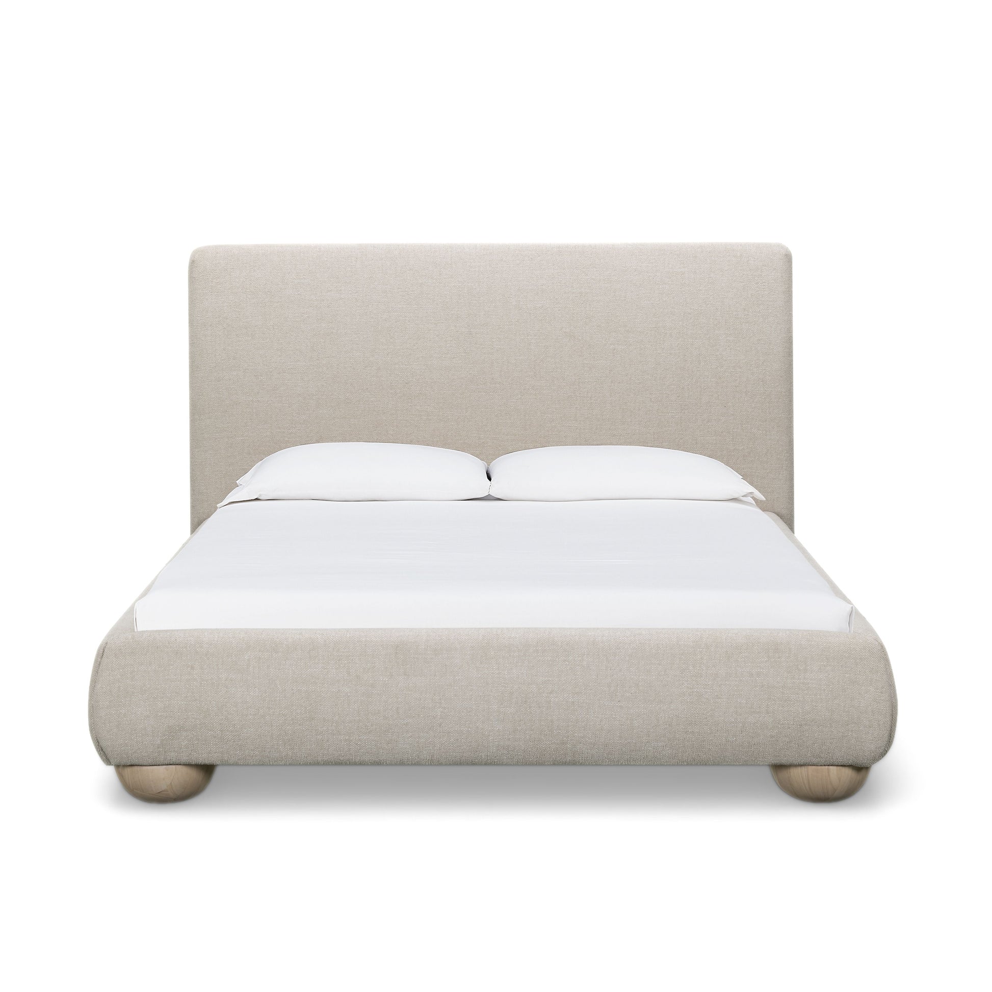 Rayne Textured Fabric Bed - Cream / Queen - Image 1