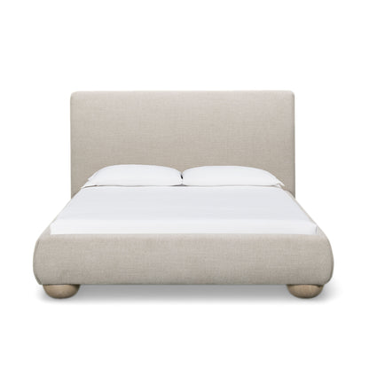 Rayne Textured Fabric Bed - Cream / Queen - Image 1