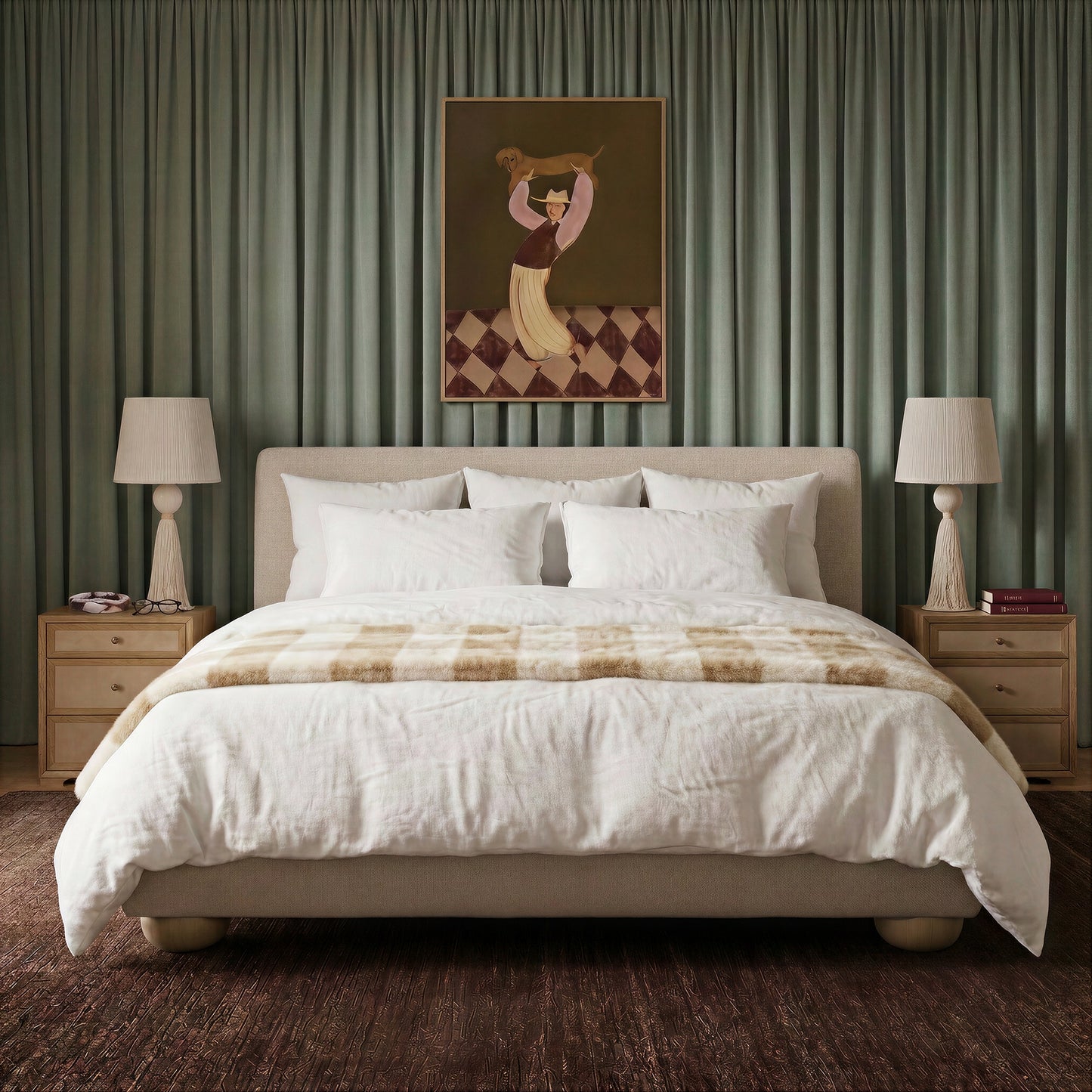 Rayne Textured Fabric Bed - Cream / Queen - Image 2