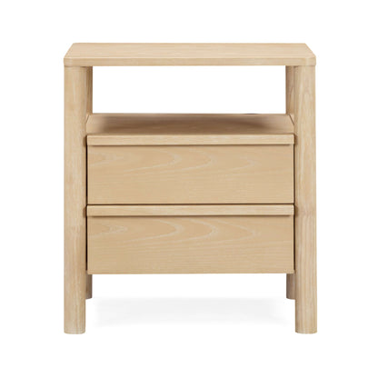 Tyra 22" Ash 2-Drawer Nightstand - Natural - Image 1