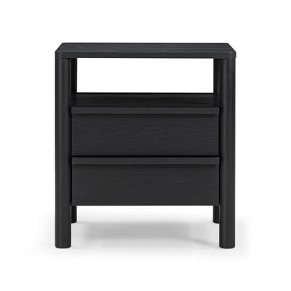 Tyra 22" Ash 2-Drawer Nightstand - Black - Image 1
