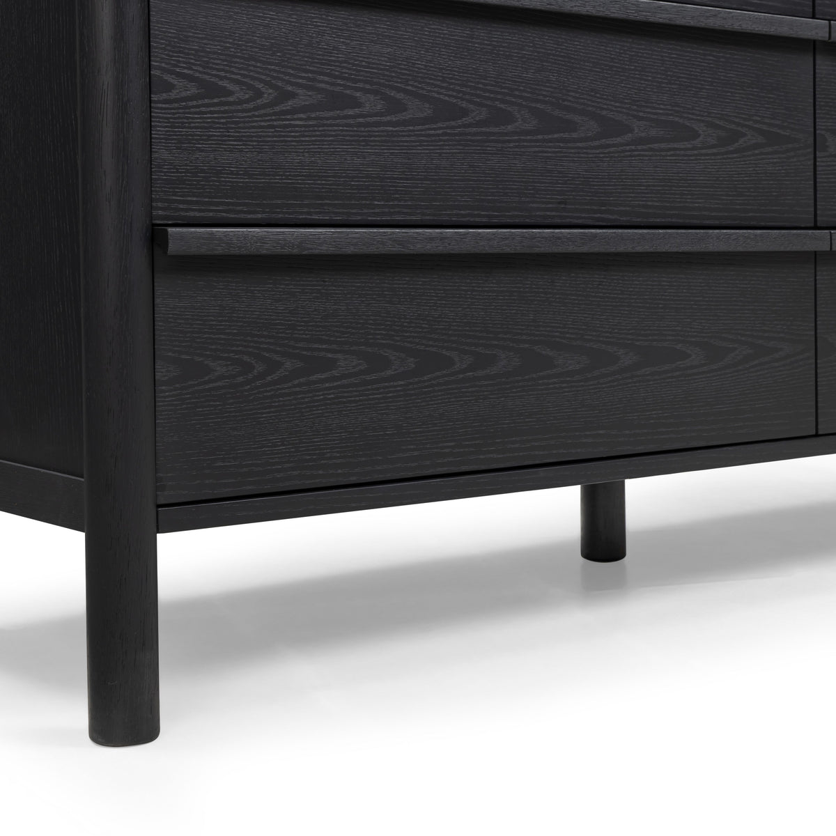 Tyra 62" Ash 6-Drawer Dresser - Black - Image 4