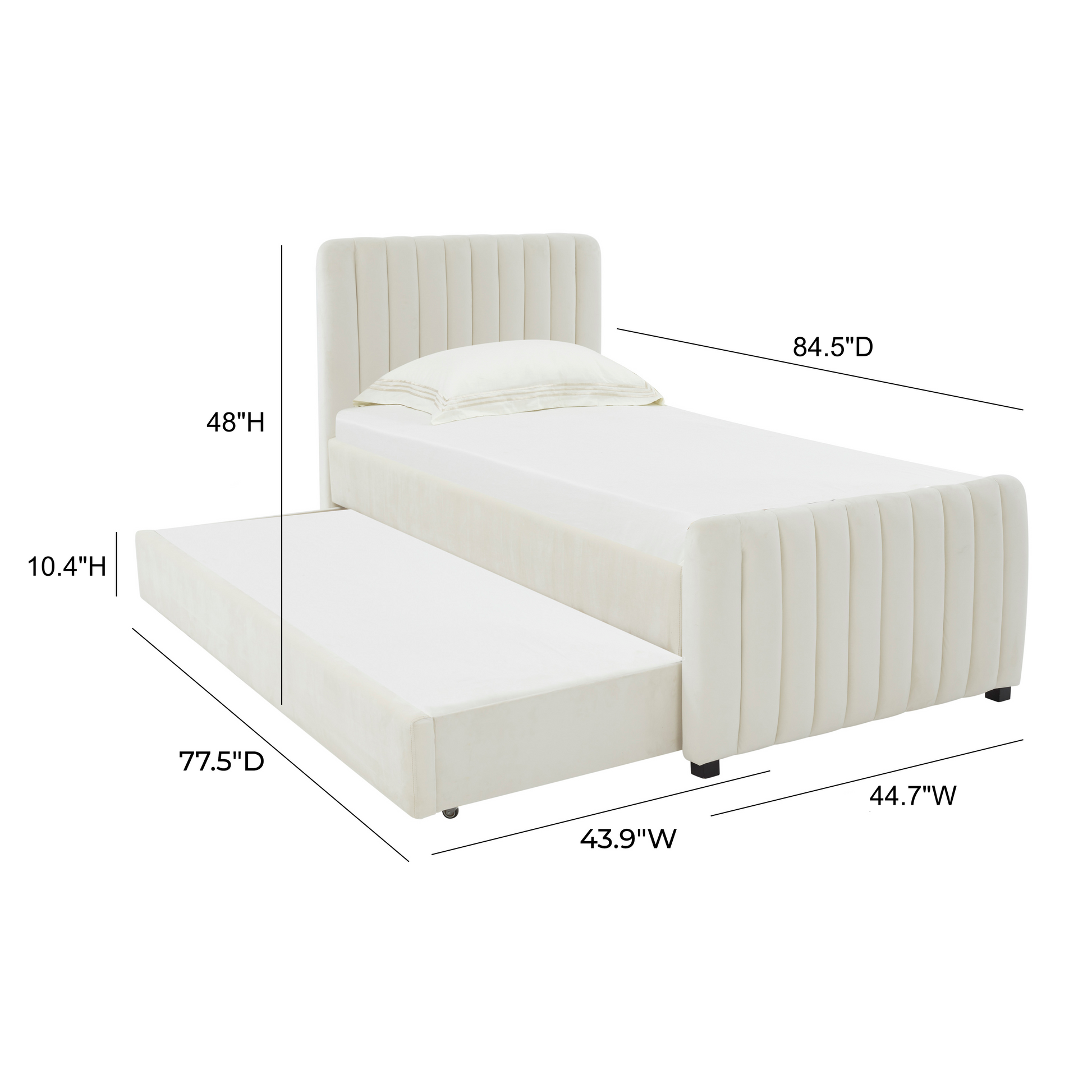 Angela Performance Velvet Trundle Bed in Twin | TOV Furniture Angela Performance Velvet Trundle Bed in Twin | TOV Furniture
