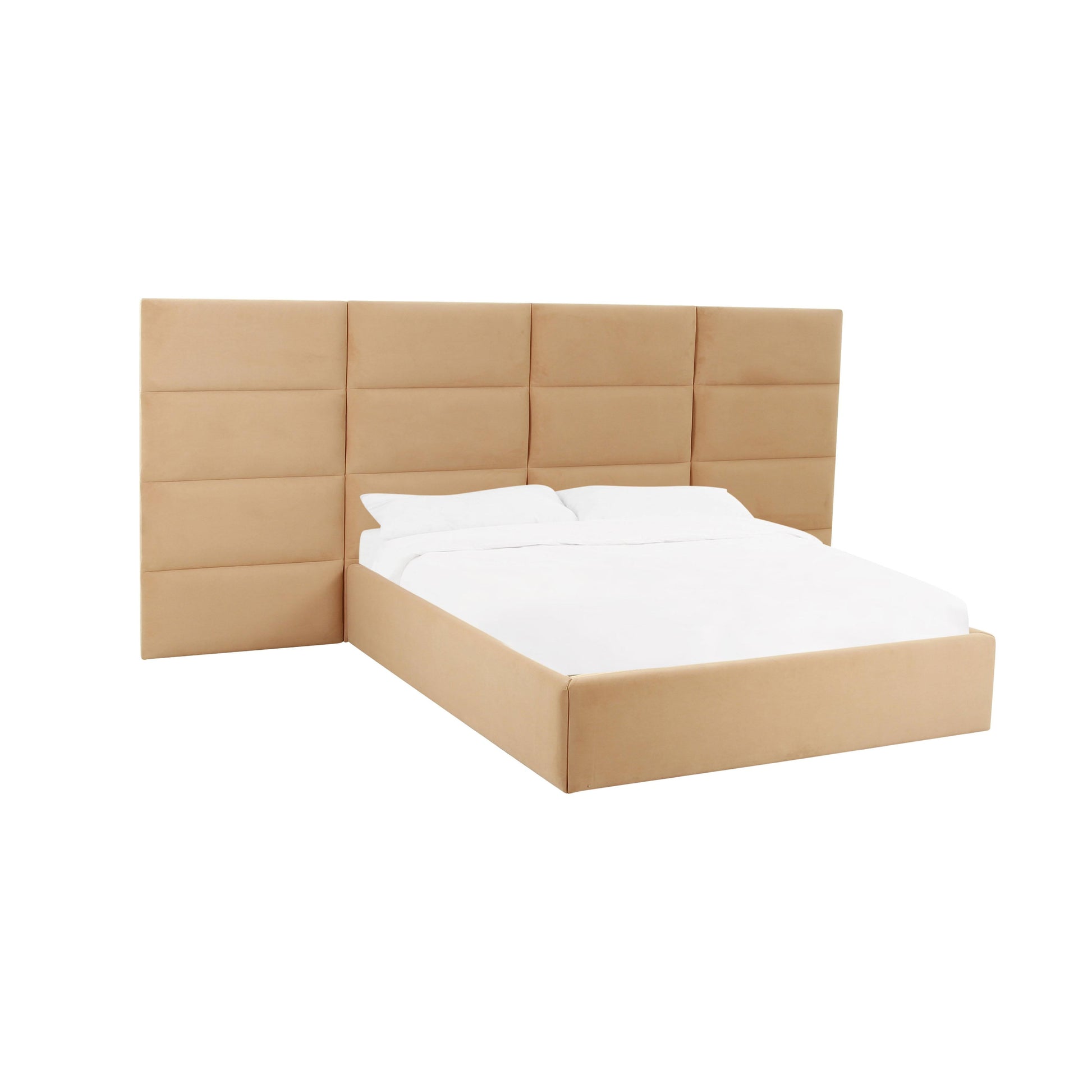 Eliana Performance Velvet Headboard Wings - Honey / Queen - Image 2
