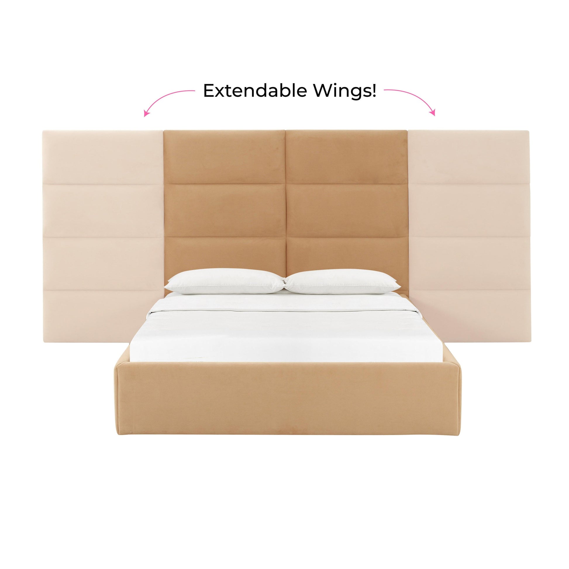Eliana Performance Velvet Headboard Wings - Honey / Queen - Image 4