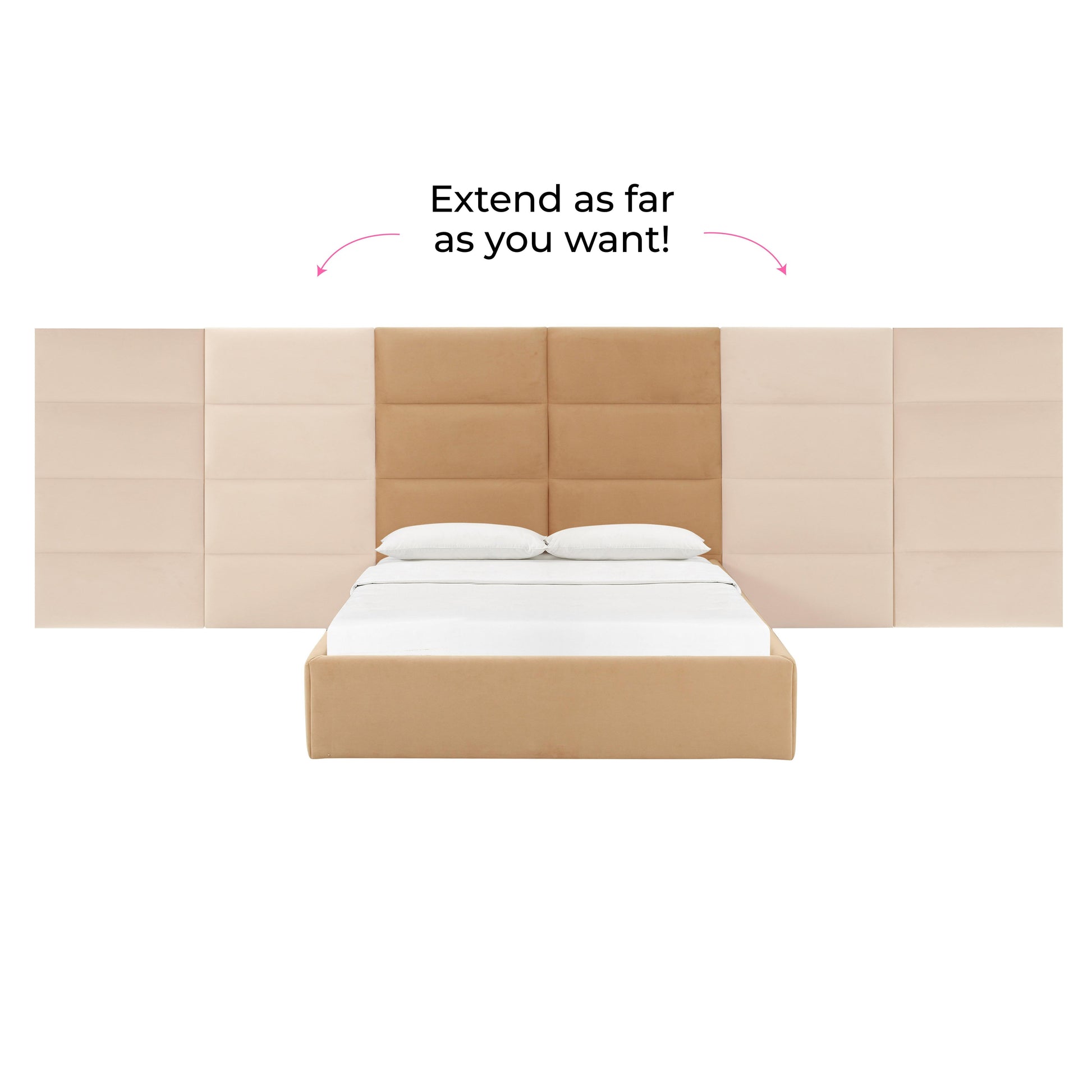 Eliana Performance Velvet Headboard Wings - Honey / Queen - Image 5