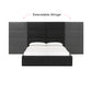 Eliana Performance Velvet Headboard Wings - Black / Queen - Image 5