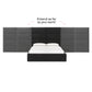 Eliana Performance Velvet Headboard Wings - Black / Queen - Image 6