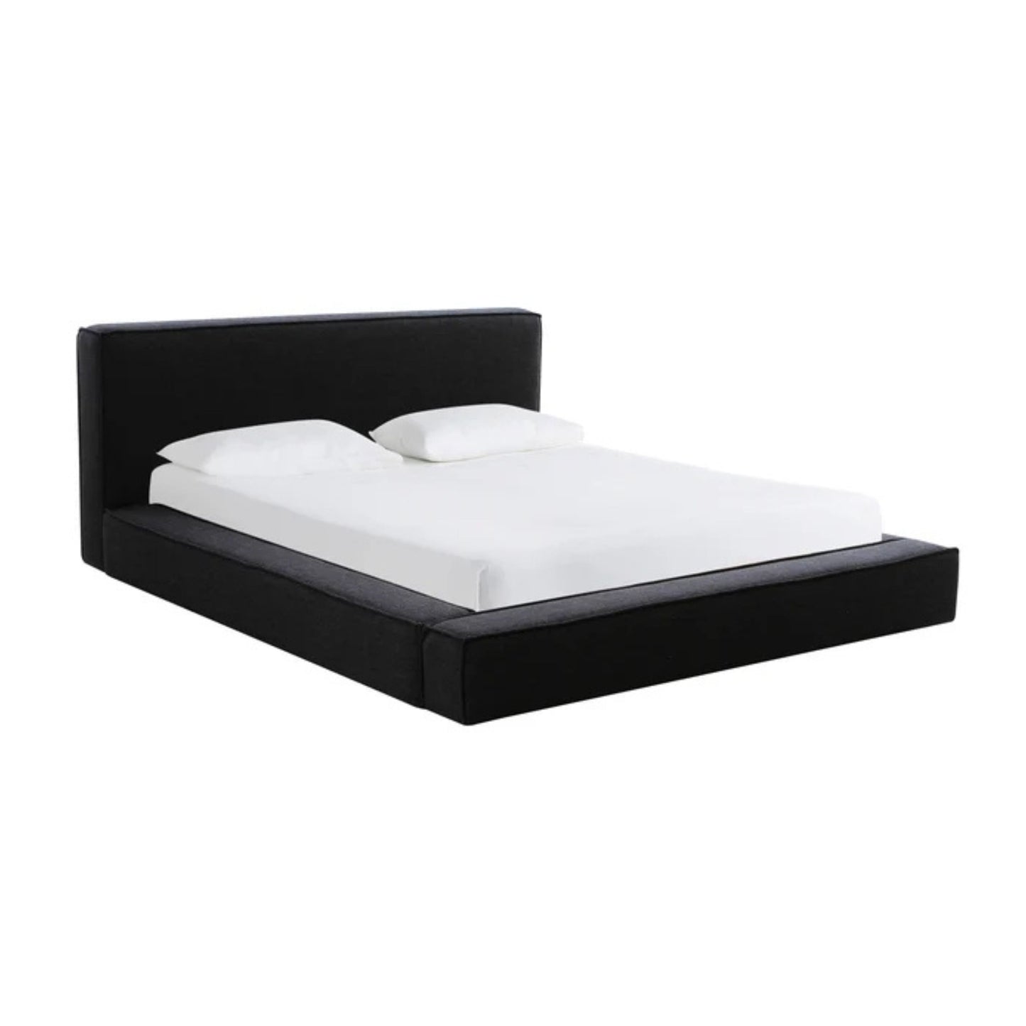 Olafur Performance Linen Upholstered Bed - Black / Queen - Image 1