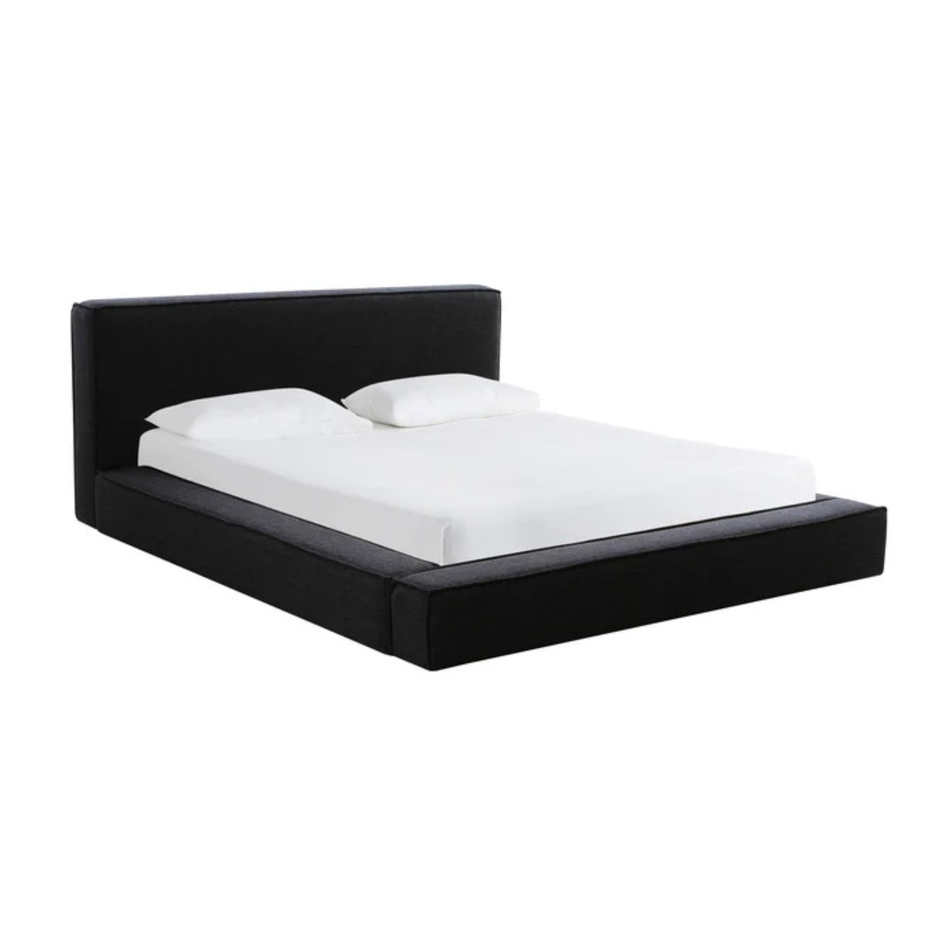 Olafur Performance Linen Upholstered Bed - Black / Queen - Image 1