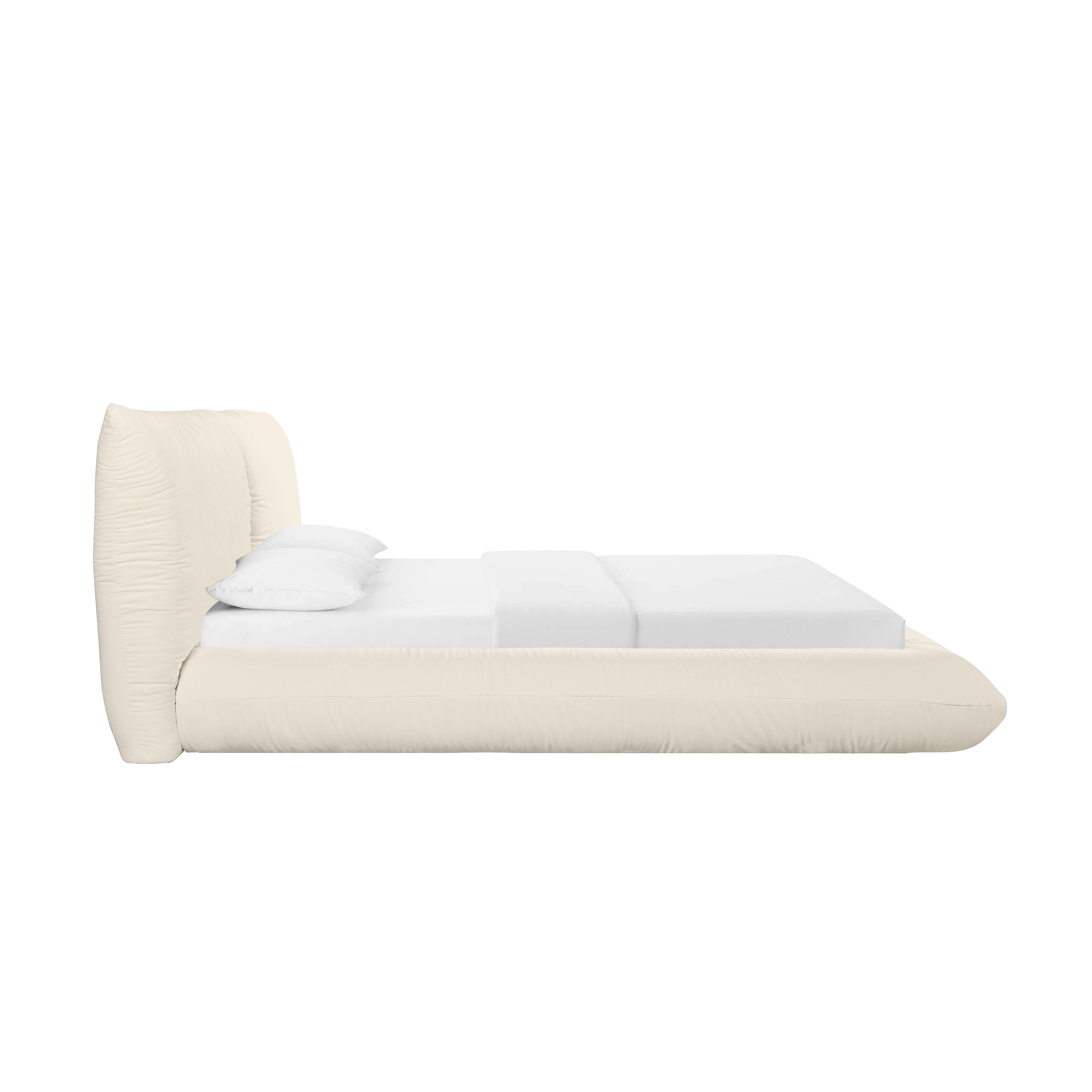 Romp Cream Upcycled Performance Linen Bed | TOV Furniture