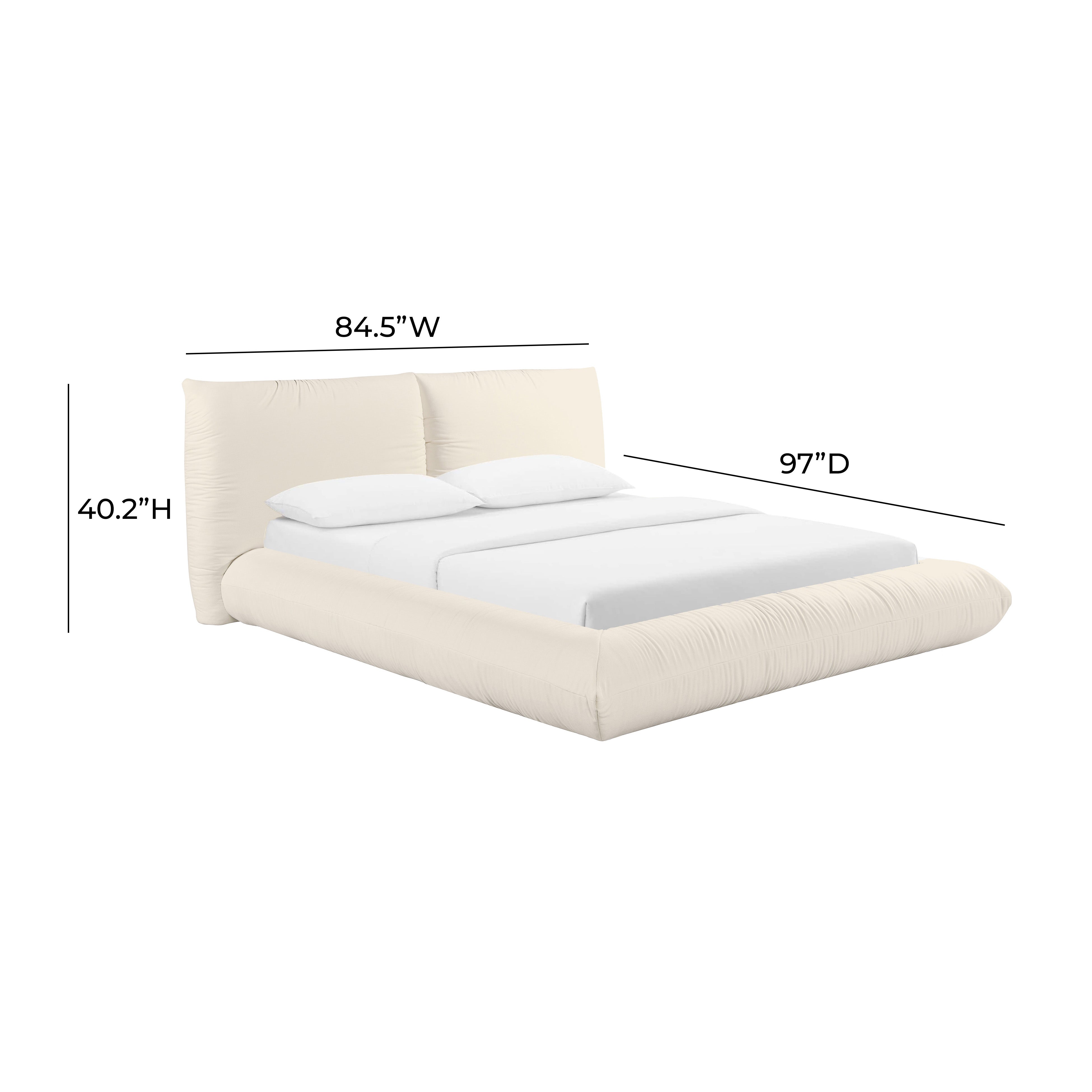 Romp Cream Upcycled Performance Linen Bed | TOV Furniture