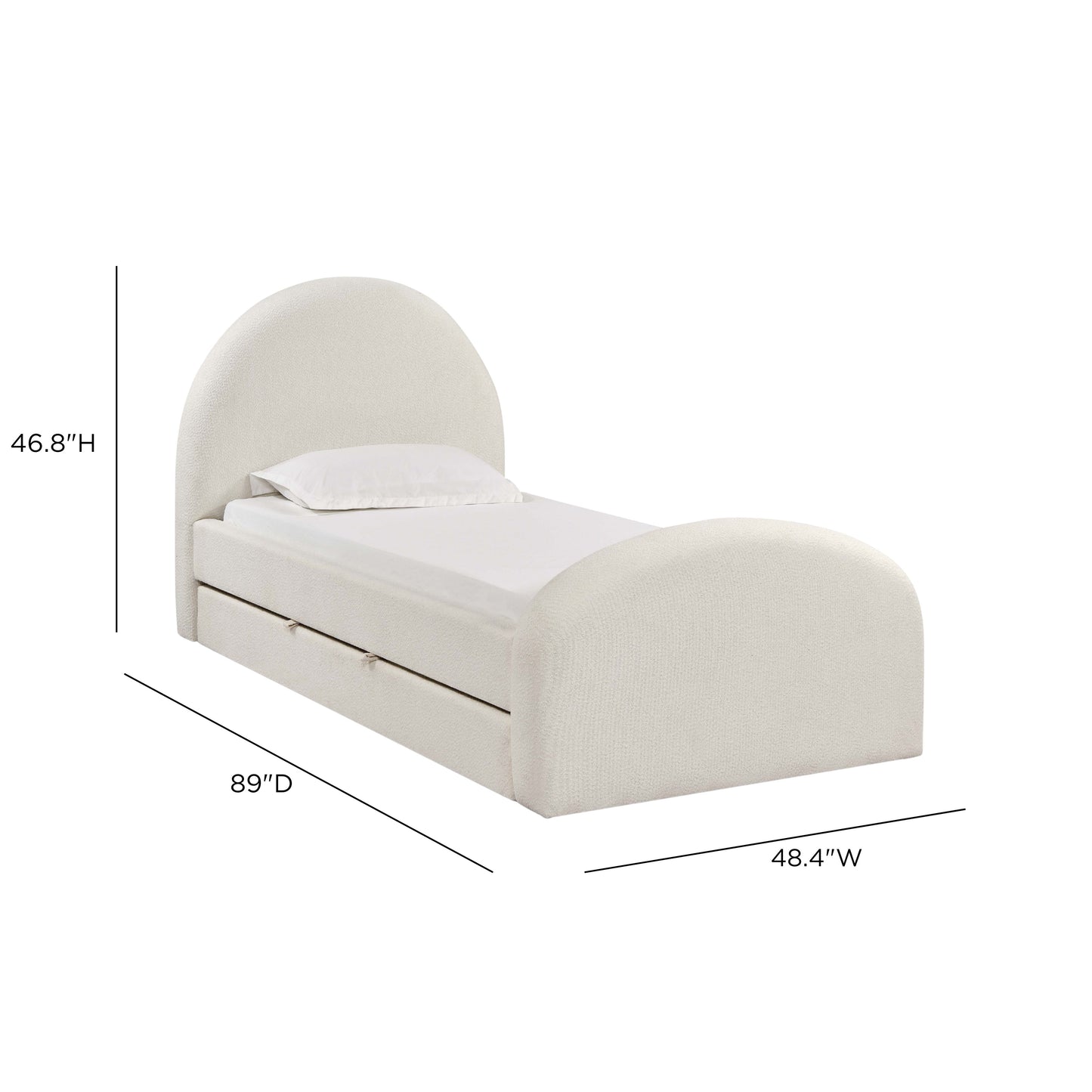 Moon Cream Performance Boucle Twin Trundle Bed - Image 12