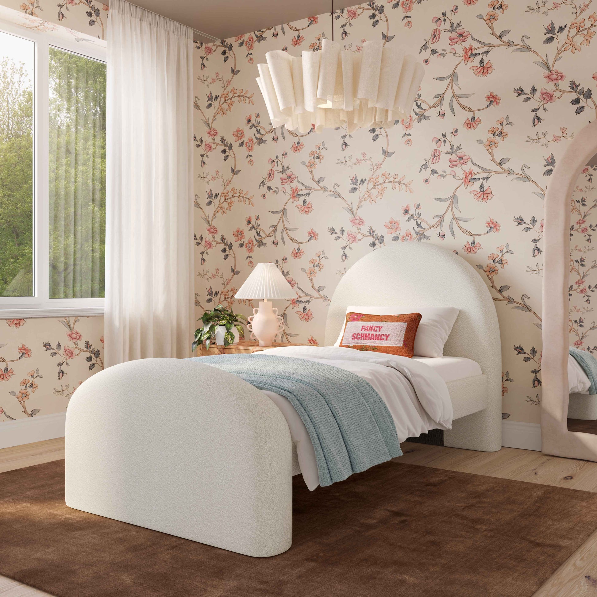 Moon Cream Performance Boucle Twin Bed - Image 2