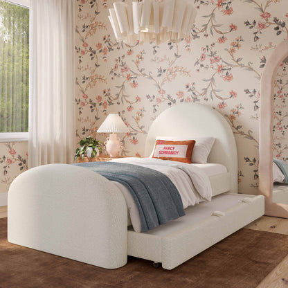 Moon Cream Performance Boucle Twin Trundle Bed - Default Title - Image 1