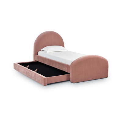 Moon Rose Upcycled Contract-Grade Chenille Twin Trundle Bed - Image 1