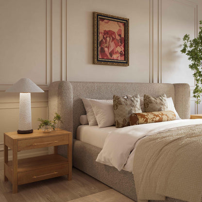 Babette Tan Contract-Grade Boucle Bed - Queen - Image 1