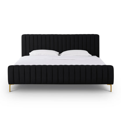 Angela Upcycled Performance Linen Bed - Black / King - Image 1