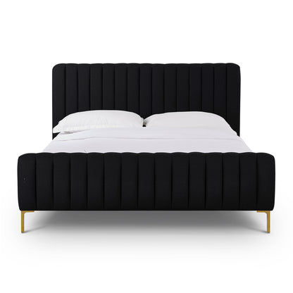 Angela Upcycled Performance Linen Bed - Black / Queen - Image 1