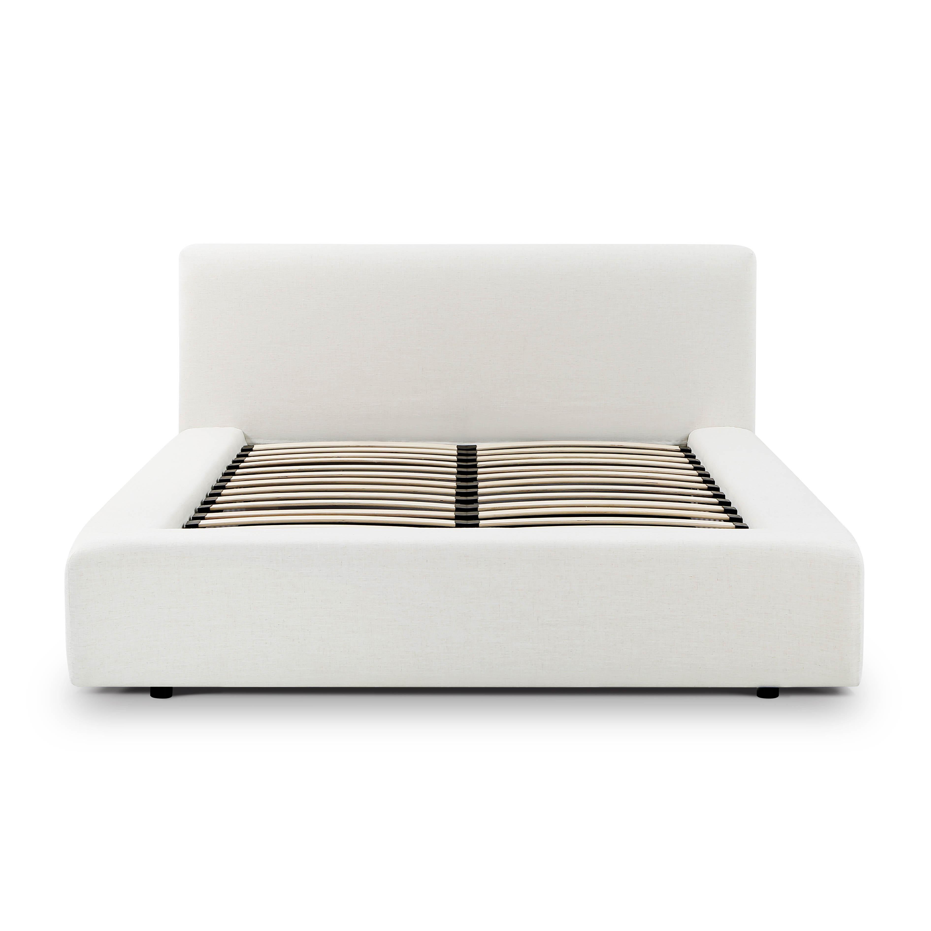 Meena Cream Upcycled Performance Linen Storage Bed | TOV Furniture