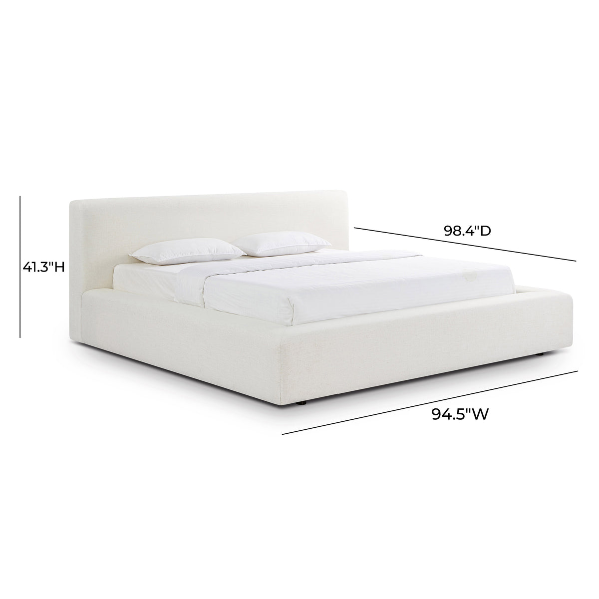 Meena Cream Upcycled Performance Linen Storage Bed - King - Image 12