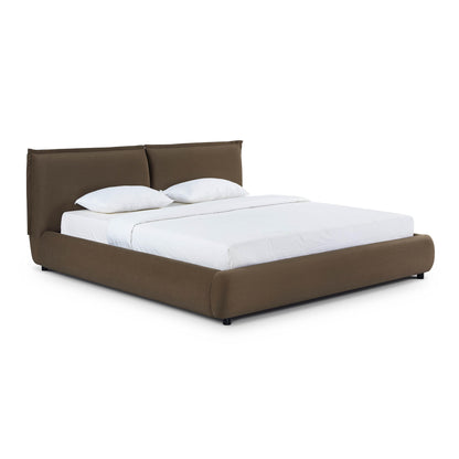Mel Performance Faux Mohair Velvet Bed - Brown / King - Image 2